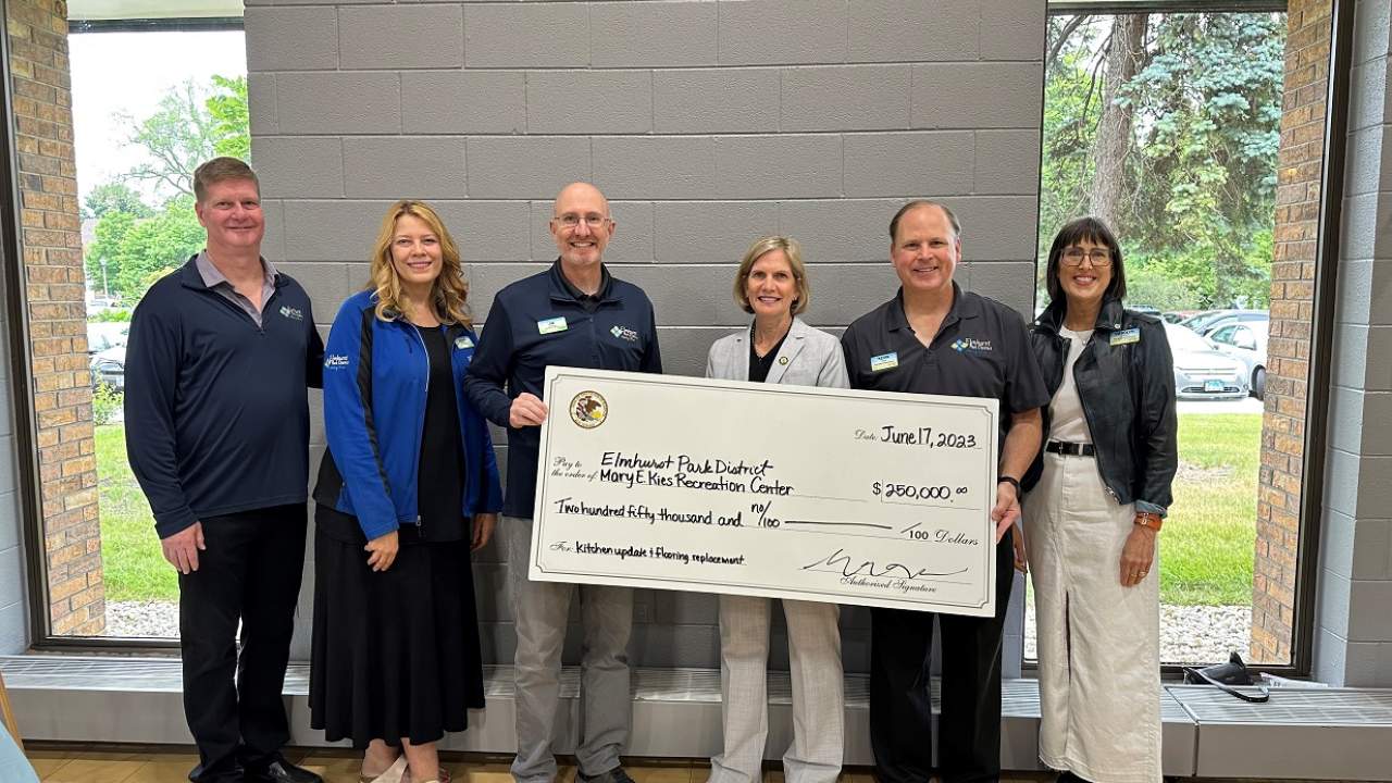 Elmhurst Park District staff and Park Board with State Senator Suzy Glowiak-Hilton