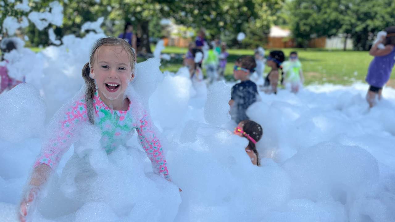 Summer Camp fun at a foam party