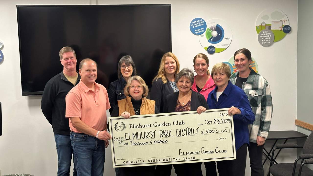 Elmhurst Garden Club presents donation to Elmhurst Park District