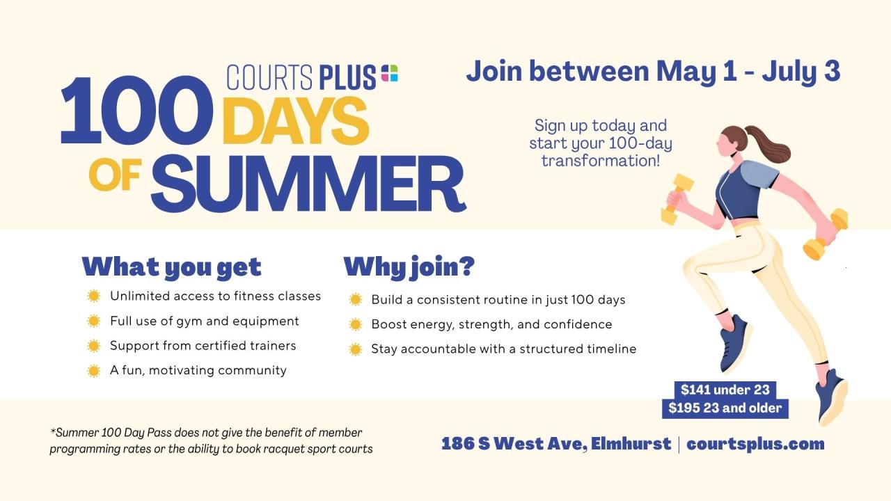 100-Day Courts Plus Summer Membership