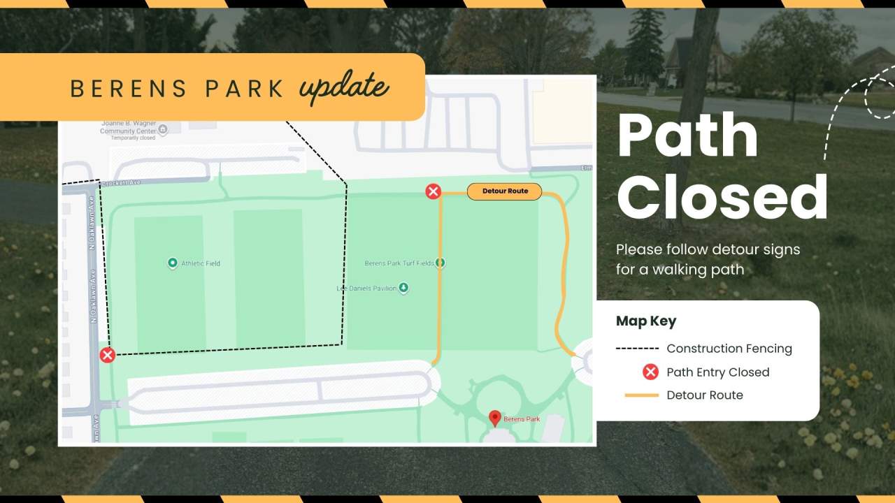 Berens Park path detours map
