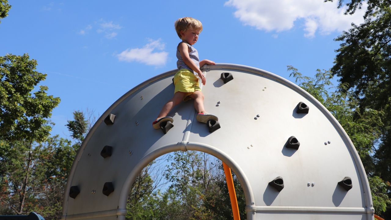 Climbing at a park