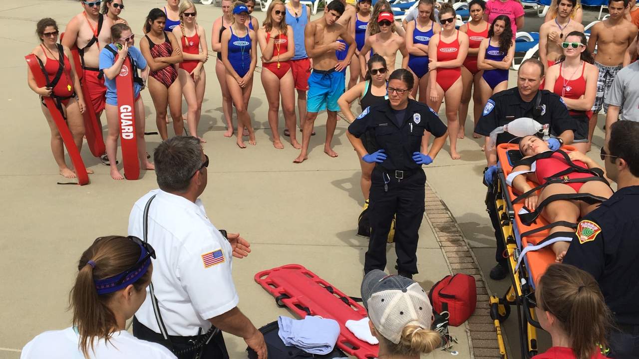 Elmhurst Park District lifeguards participate in safety training