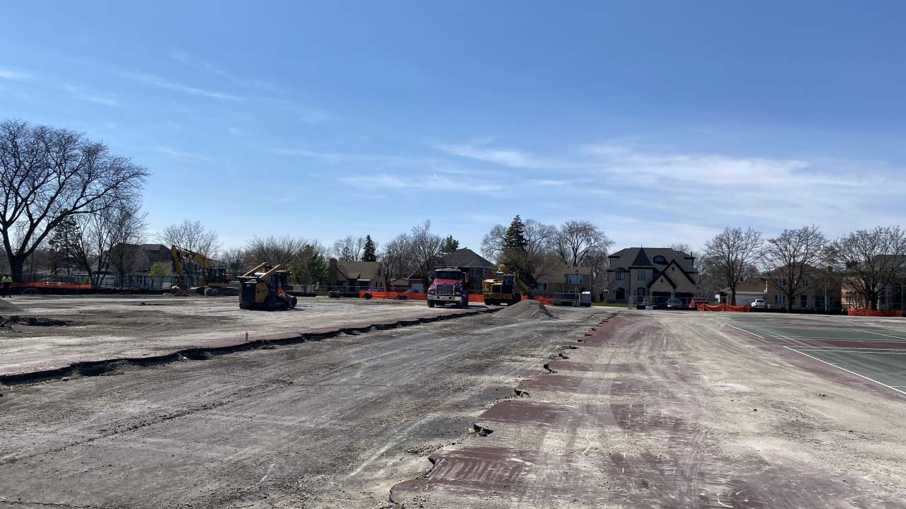 Demolition work in Berens Park