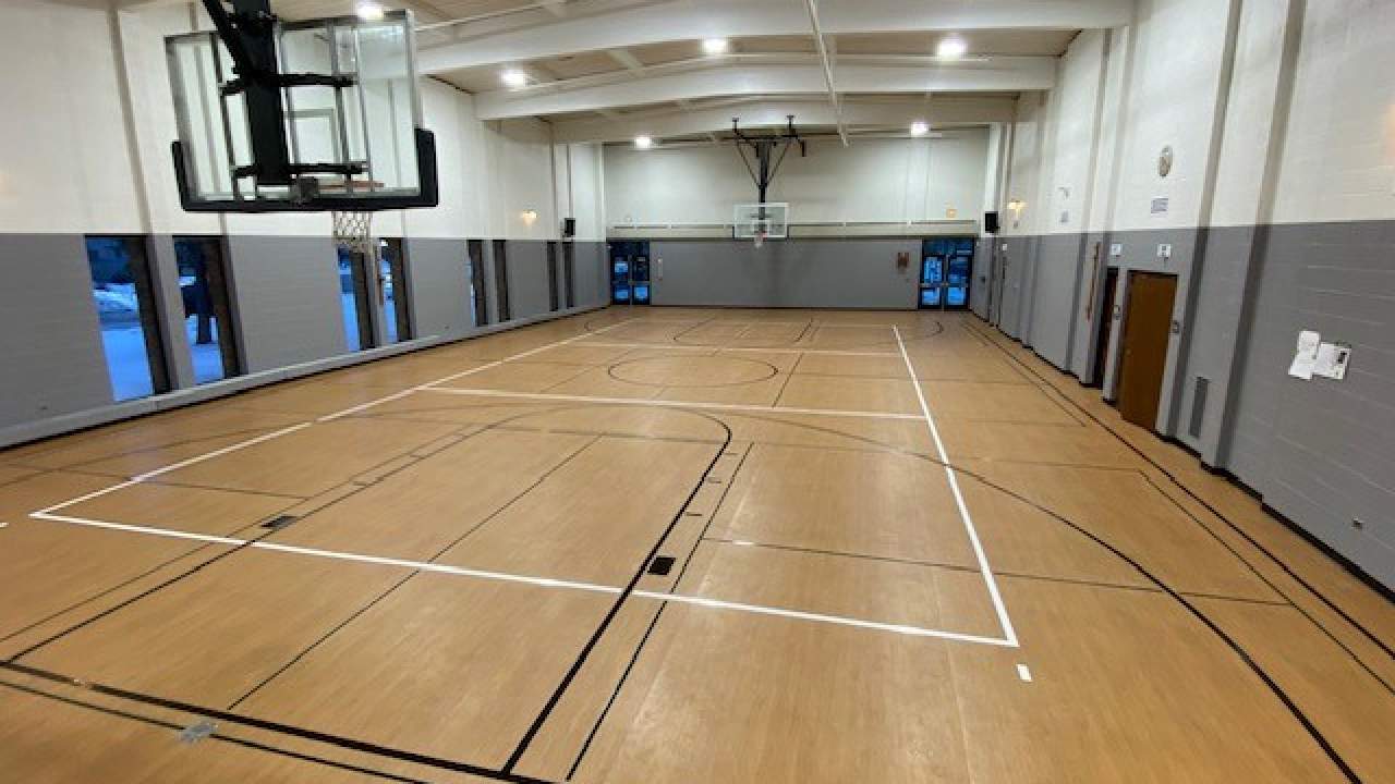 Updated Kies Recreation Center gym floor