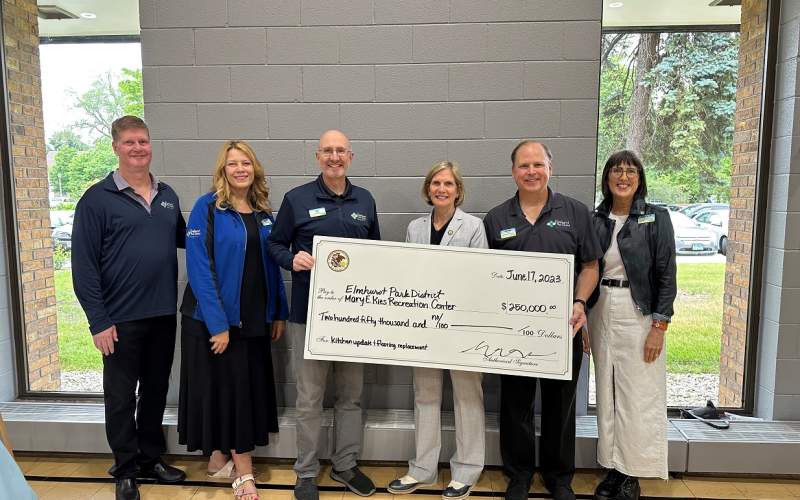 Elmhurst Park District staff and Park Board with State Senator Suzy Glowiak-Hilton
