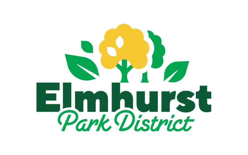 Elmhurst Park District logo with a yellow tree surrounded by leaves