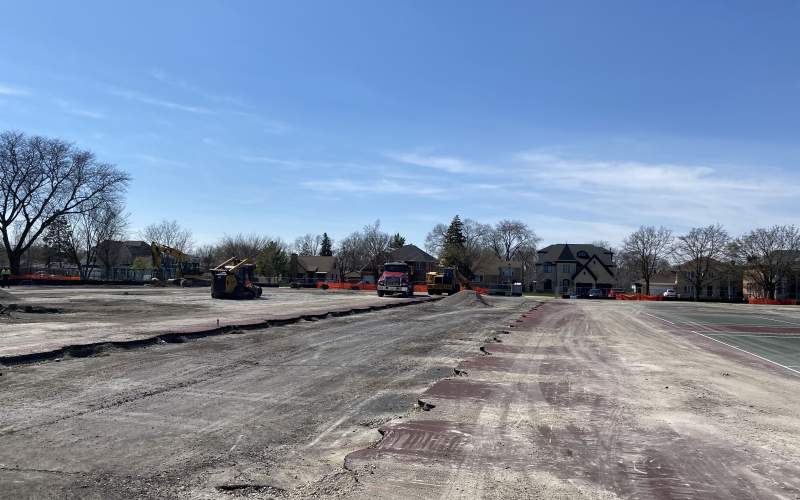 Demolition work in Berens Park