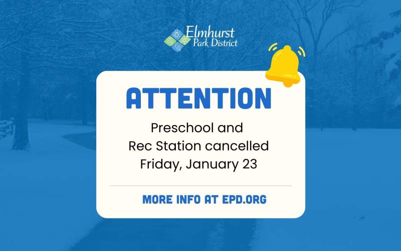 Preschool and Rec Station cancelled Friday, January 23