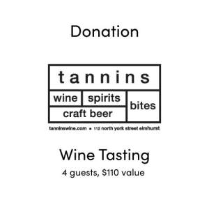 Tannins - Donation - Wine Tasting for 4, 110 value