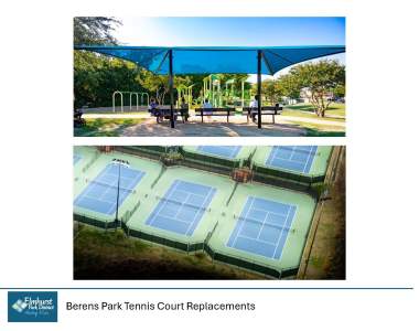  Berens Park Tennis Court Replacement - planned Shade Structures and lighting reconfiguration
