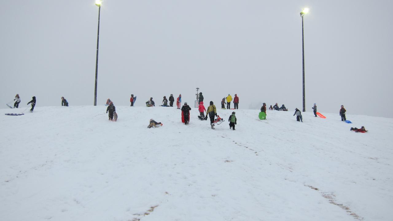 Sledding at Berens