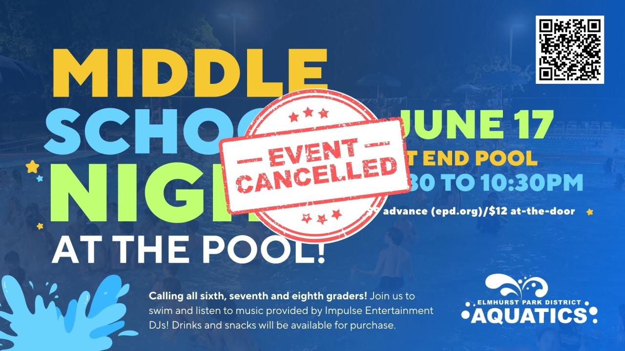Middle School Night at the Pool - CANCELLED
