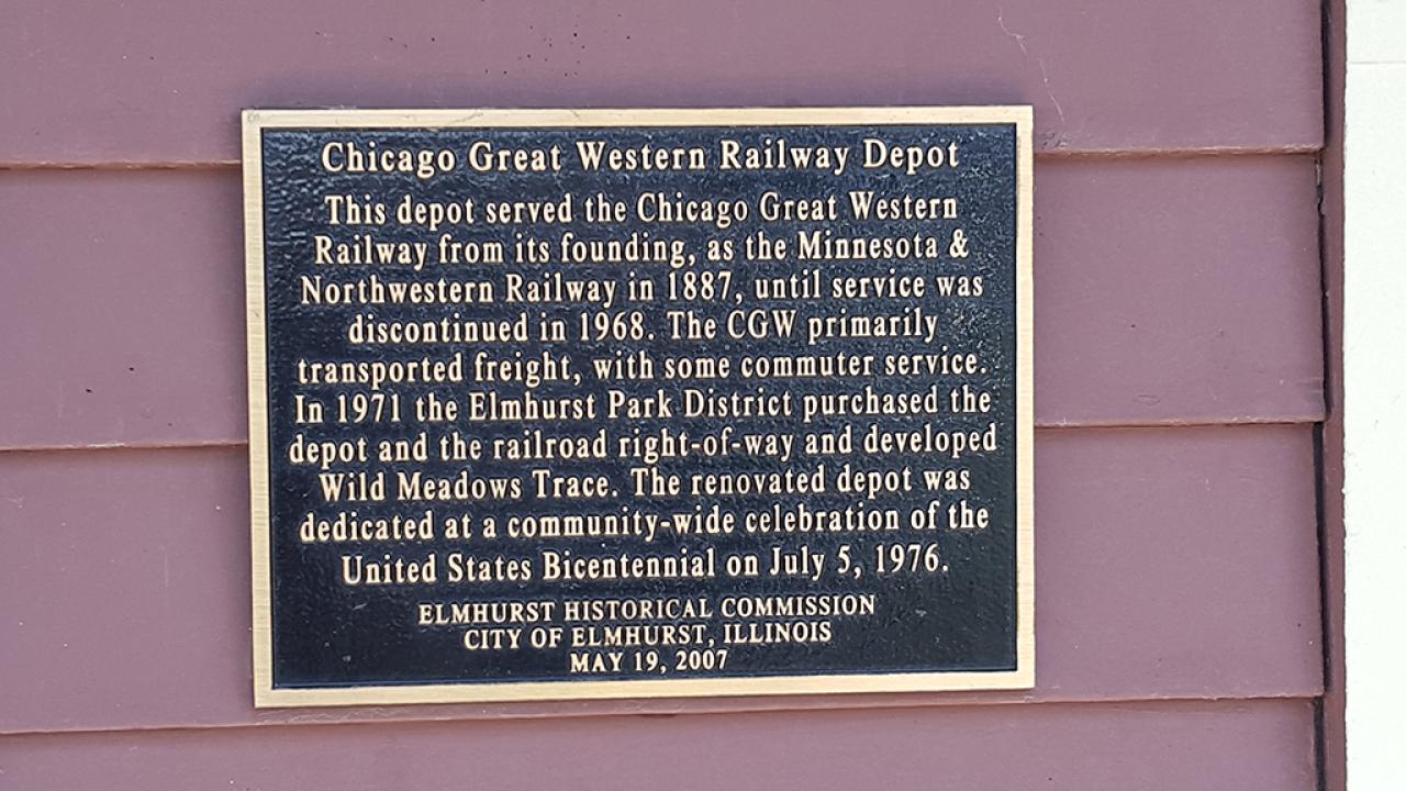 Depot dedication plaque