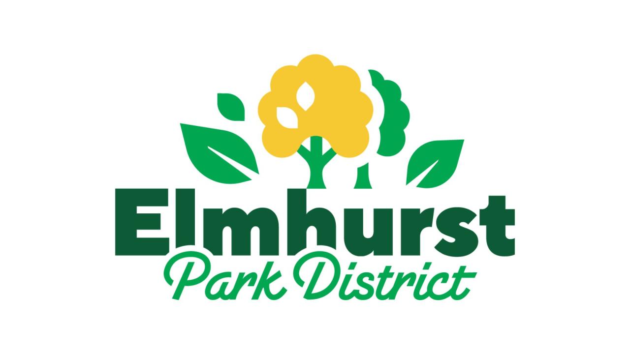Elmhurst Park District logo with a yellow tree surrounded by leaves