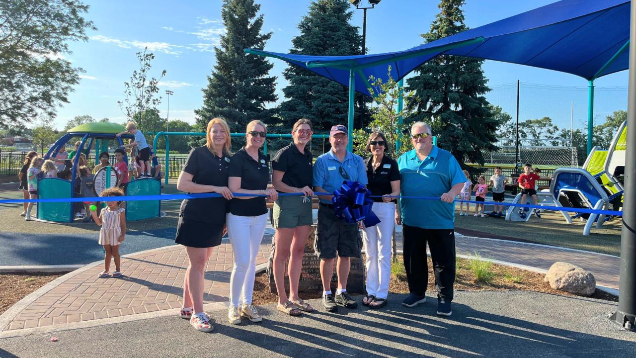 Board of Park Commissioners celebrate new playground at The Hub at Berens Park