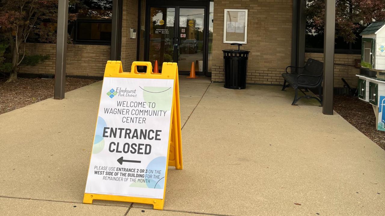 Wagner Community Center closure sign