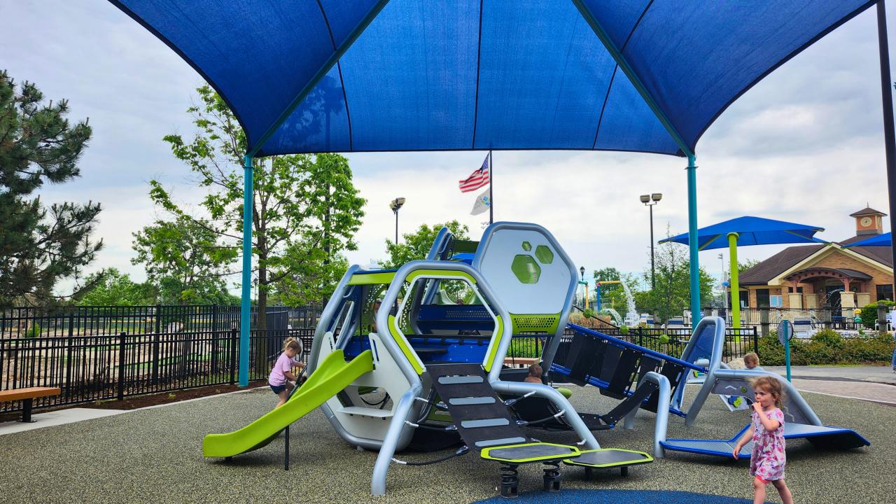 Completed playground at The Hub Completed playground at The Hub