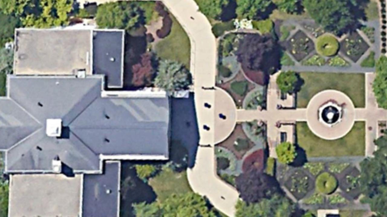 Overhead view of Wilder Mansion Garden Path and Bed Improvements